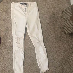 Holister, white distressed jeans